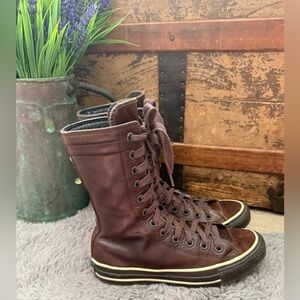 Converse Chuck Taylor Y2K - Brown Leather High Tops Sneakers - Size 5.5W